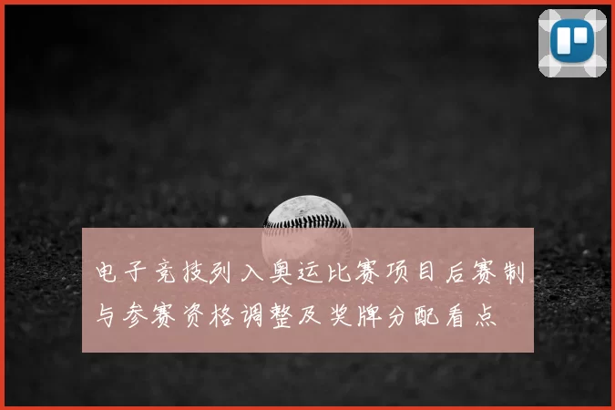 电子竞技列入奥运比赛项目后赛制与参赛资格调整及奖牌分配看点